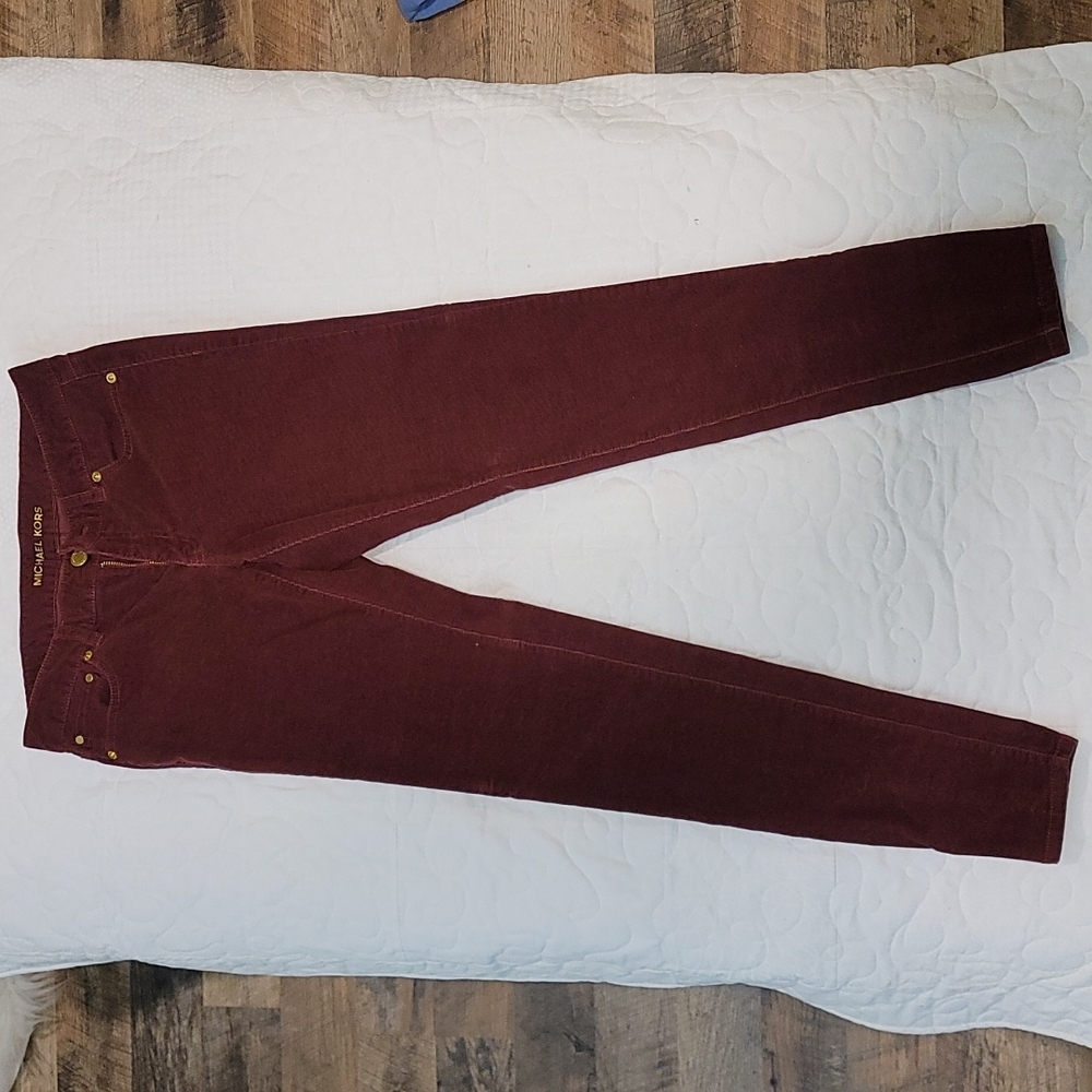 Michael Kors burgundy corduroy pants